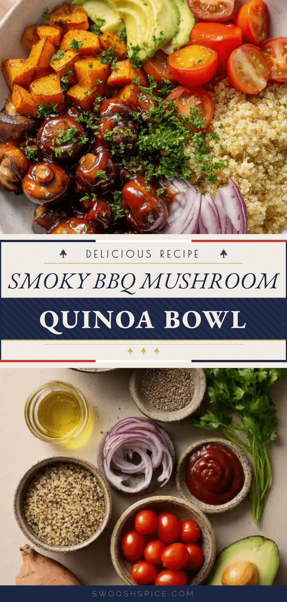 BBQ Mushroom Quinoa Bowl recipe