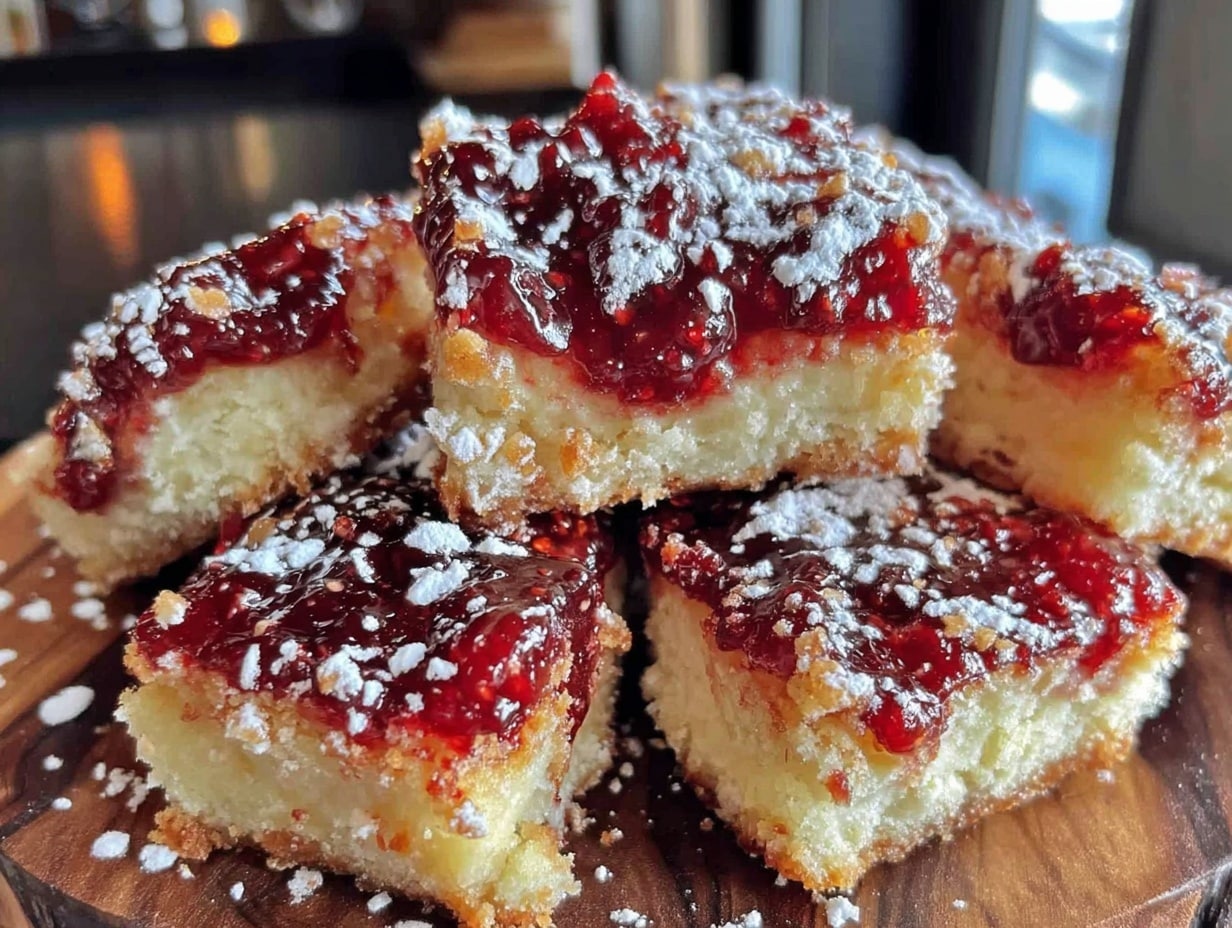 buttery raspberry shortbread bars preparation steps