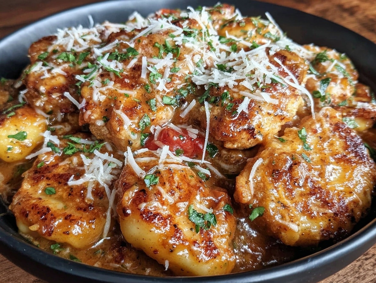 creamy garlic parmesan chicken gnocchi preparation steps