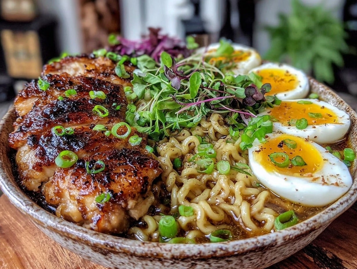 creamy marry me chicken ramen bowl preparation steps