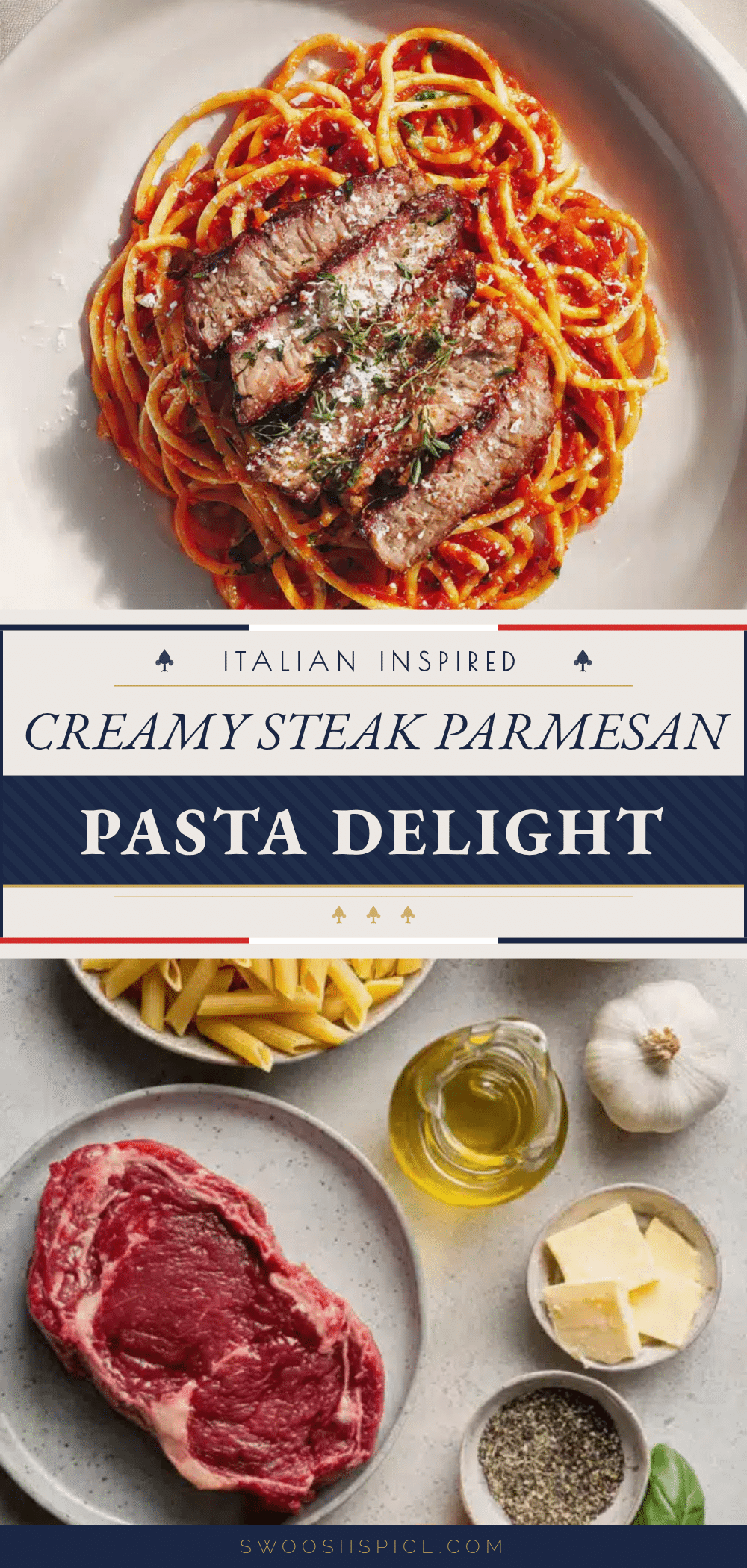 creamy steak parmesan pasta recipe