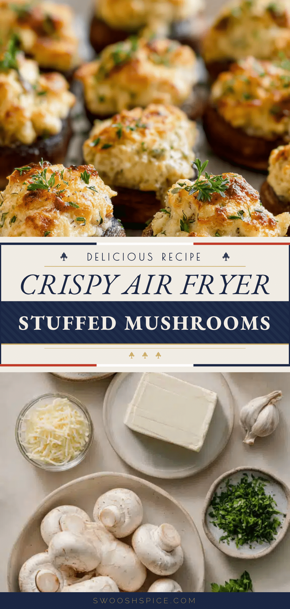 crispy air fryer stuffed mushrooms recipe