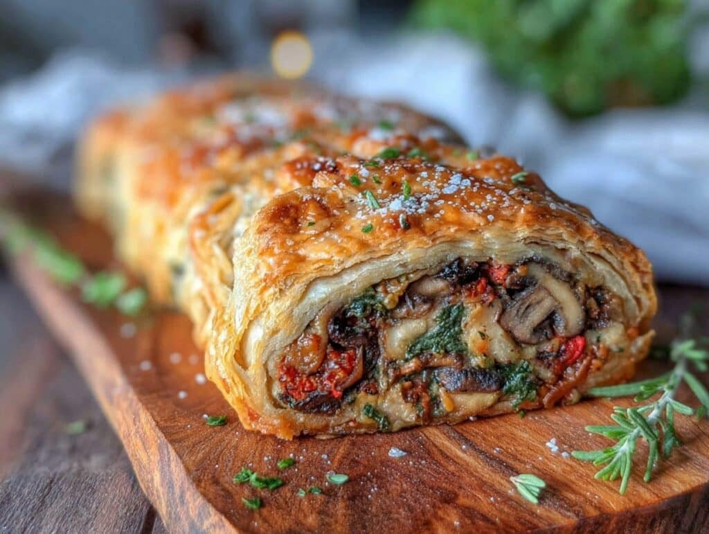 crispy savory veggie strudel - featured image