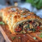 crispy savory veggie strudel - featured image