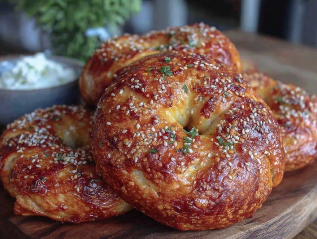 easy chewy homemade bagels - featured image