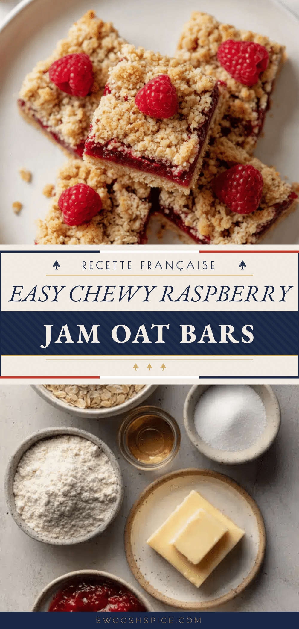 easy chewy raspberry jam oat bars recipe