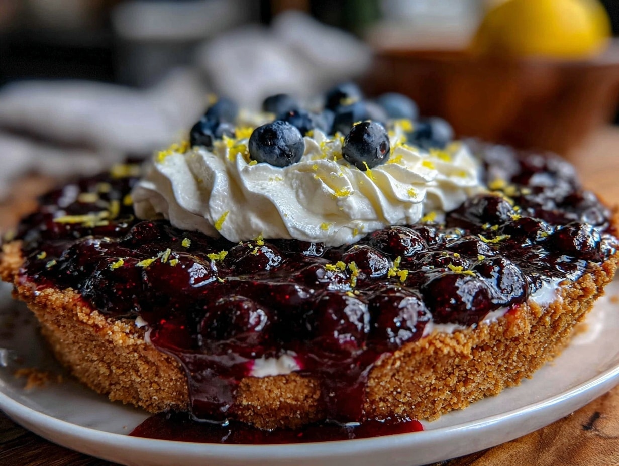 easy creamy no bake blueberry pie recipe preparation steps