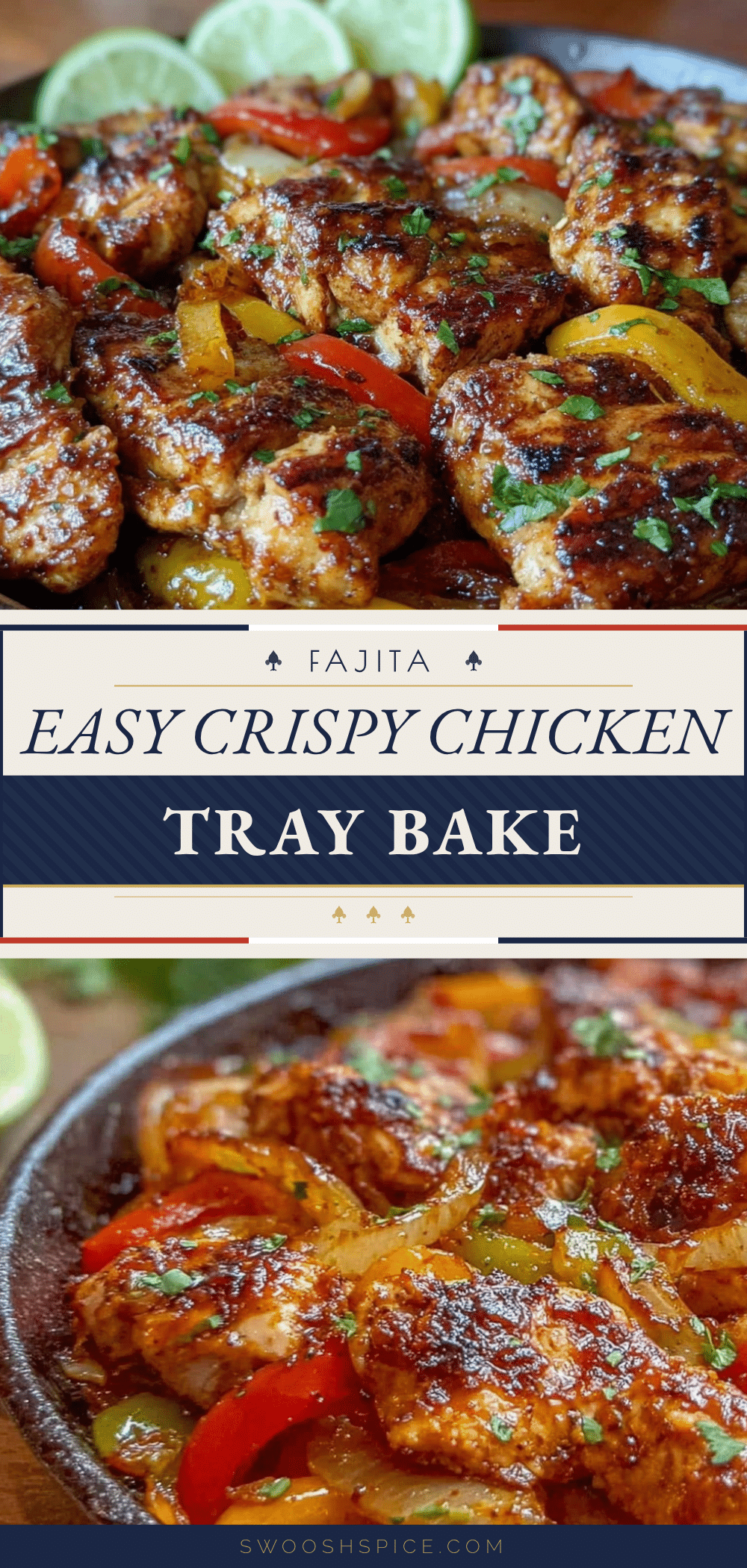 easy crispy chicken fajita tray bake recipe