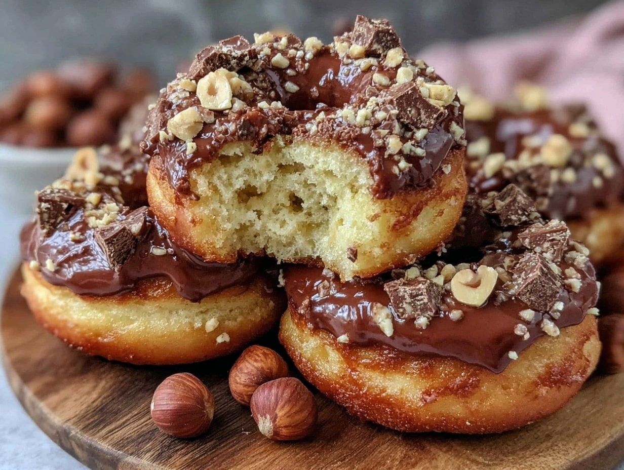Ferrero Rocher inspired donuts preparation steps