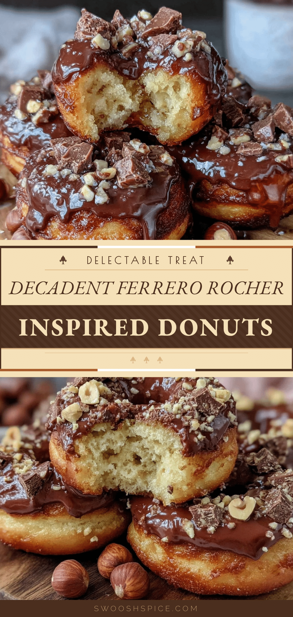 Ferrero Rocher inspired donuts recipe