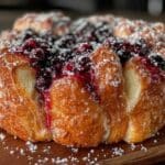 fluffy brioche blueberry pull apart bread - featured image