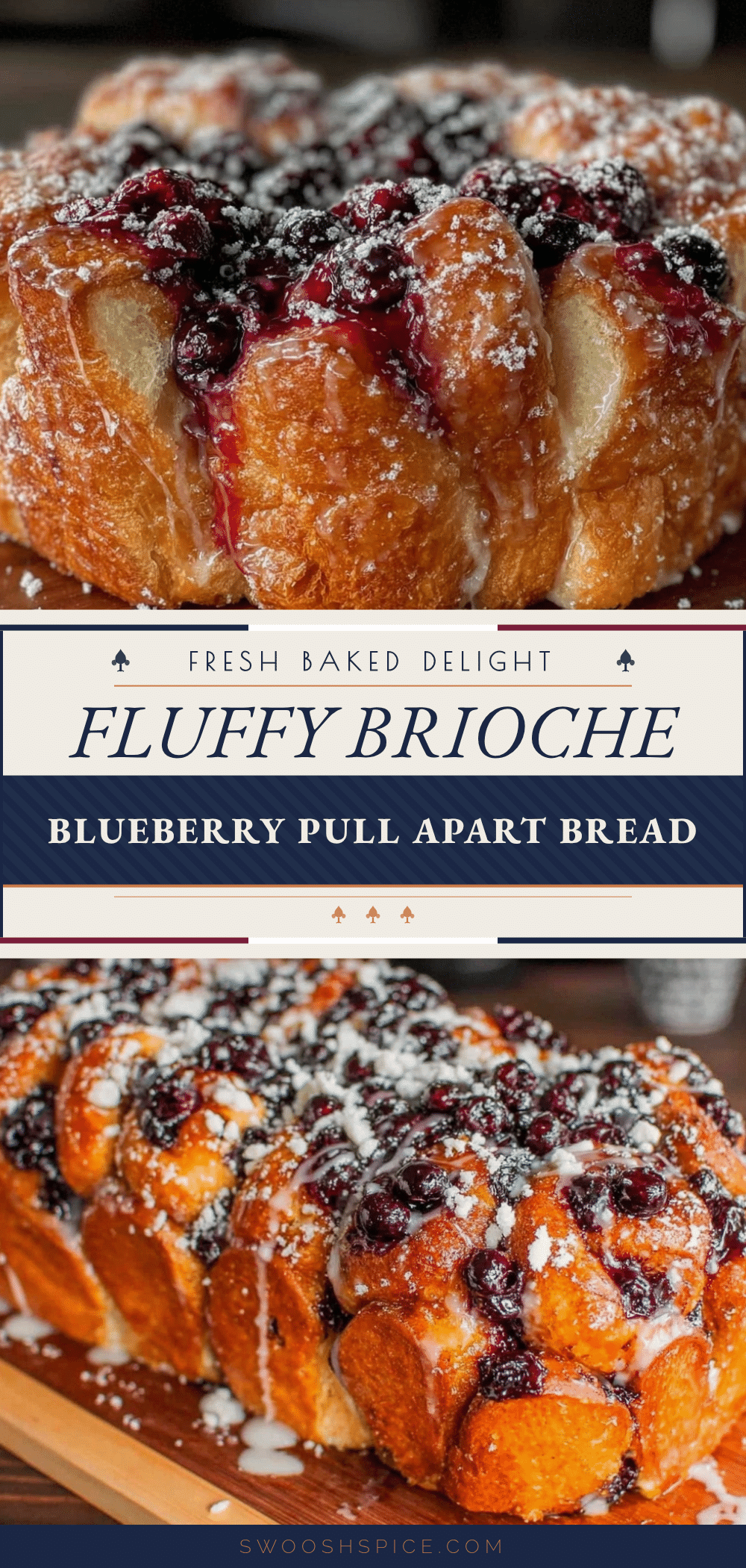 fluffy brioche blueberry pull apart bread recipe