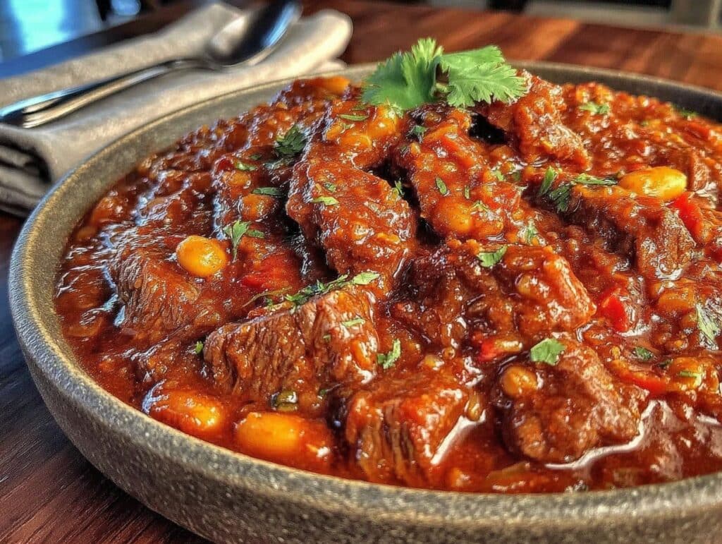 beefy chili stew recipe - featured image