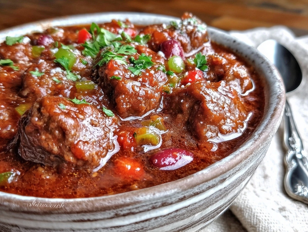 beefy chili stew recipe preparation steps