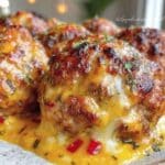 cheese stuffed meatballs - featured image