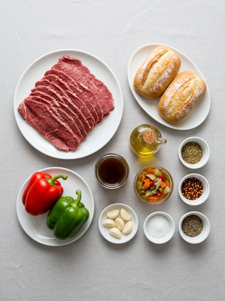 Chicago Style Italian Beef Sandwich preparation steps