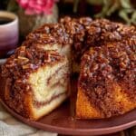 cozy cinnamon pecan crunch coffee cake - featured image
