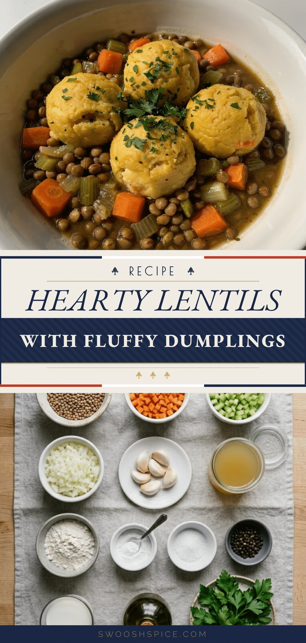 cozy lentils with fluffy dumplings recipe