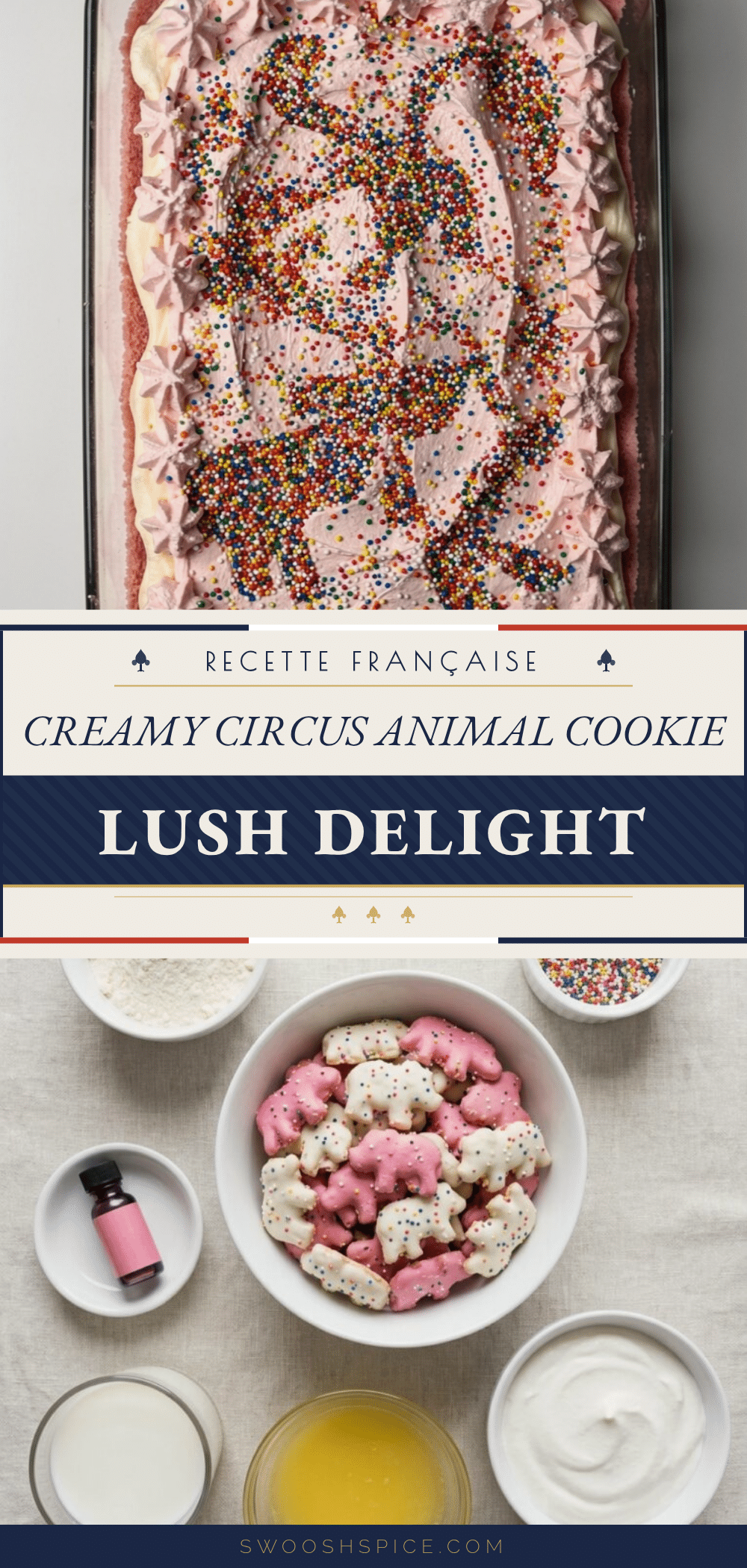 creamy circus animal cookie lush dessert recipe