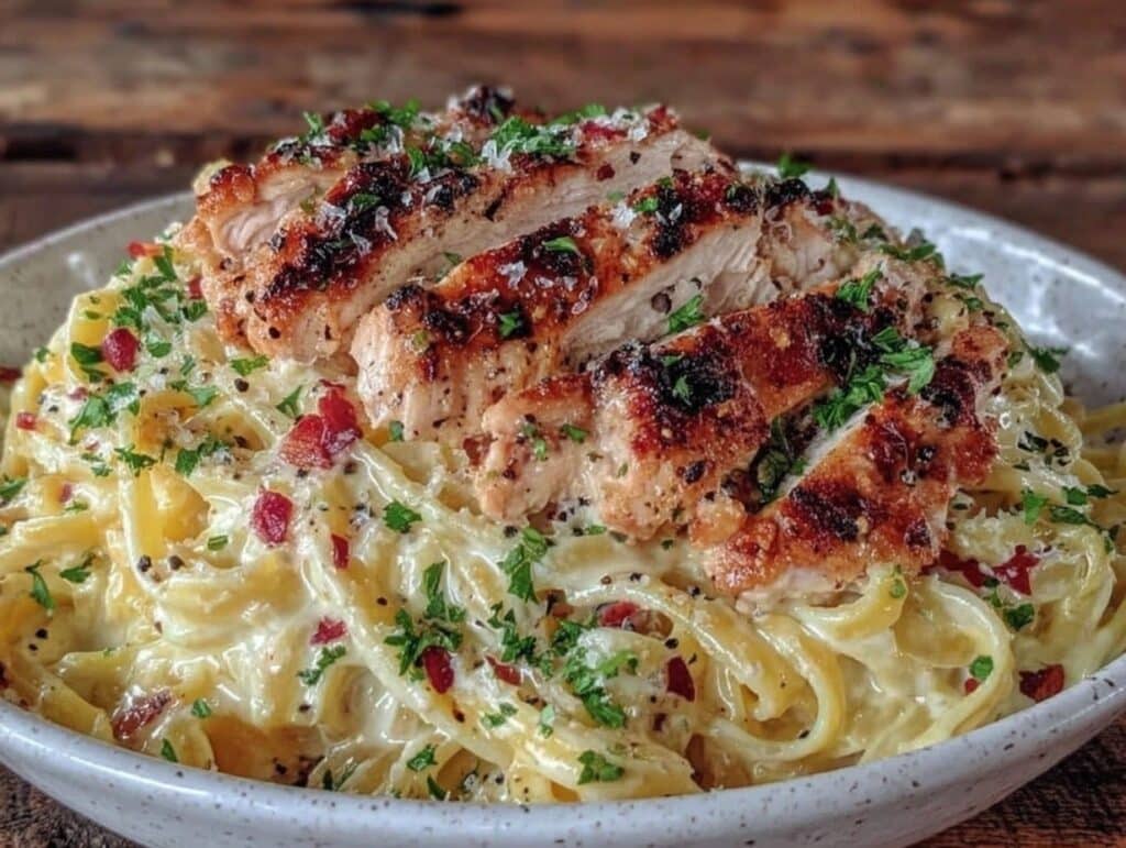 creamy-garlic-chicken-alfredo-pasta-preparation