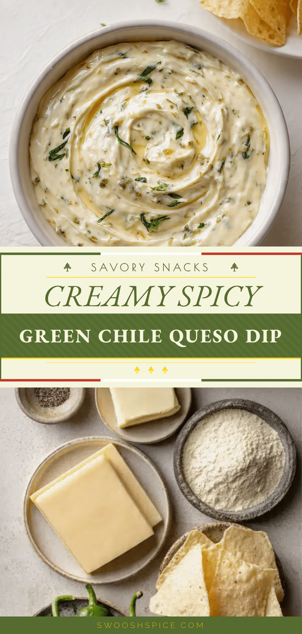 creamy green chile queso dip recipe