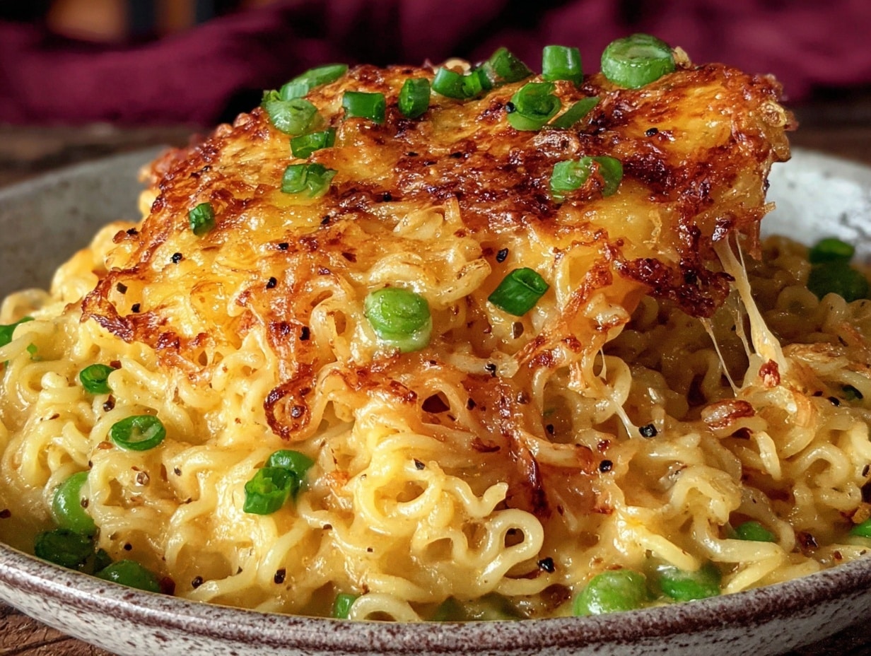 creamy ramen macaroni cheese preparation steps
