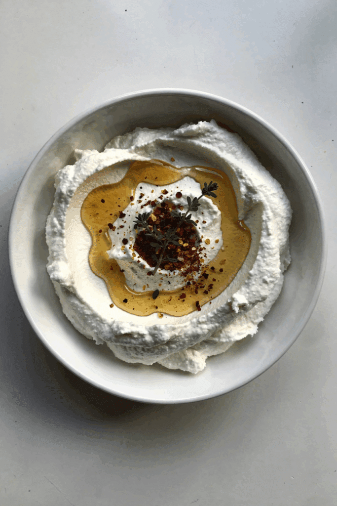 creamy whipped feta with spicy hot honey - featured image