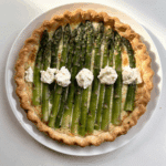 crispy asparagus goat cheese tart - featured image