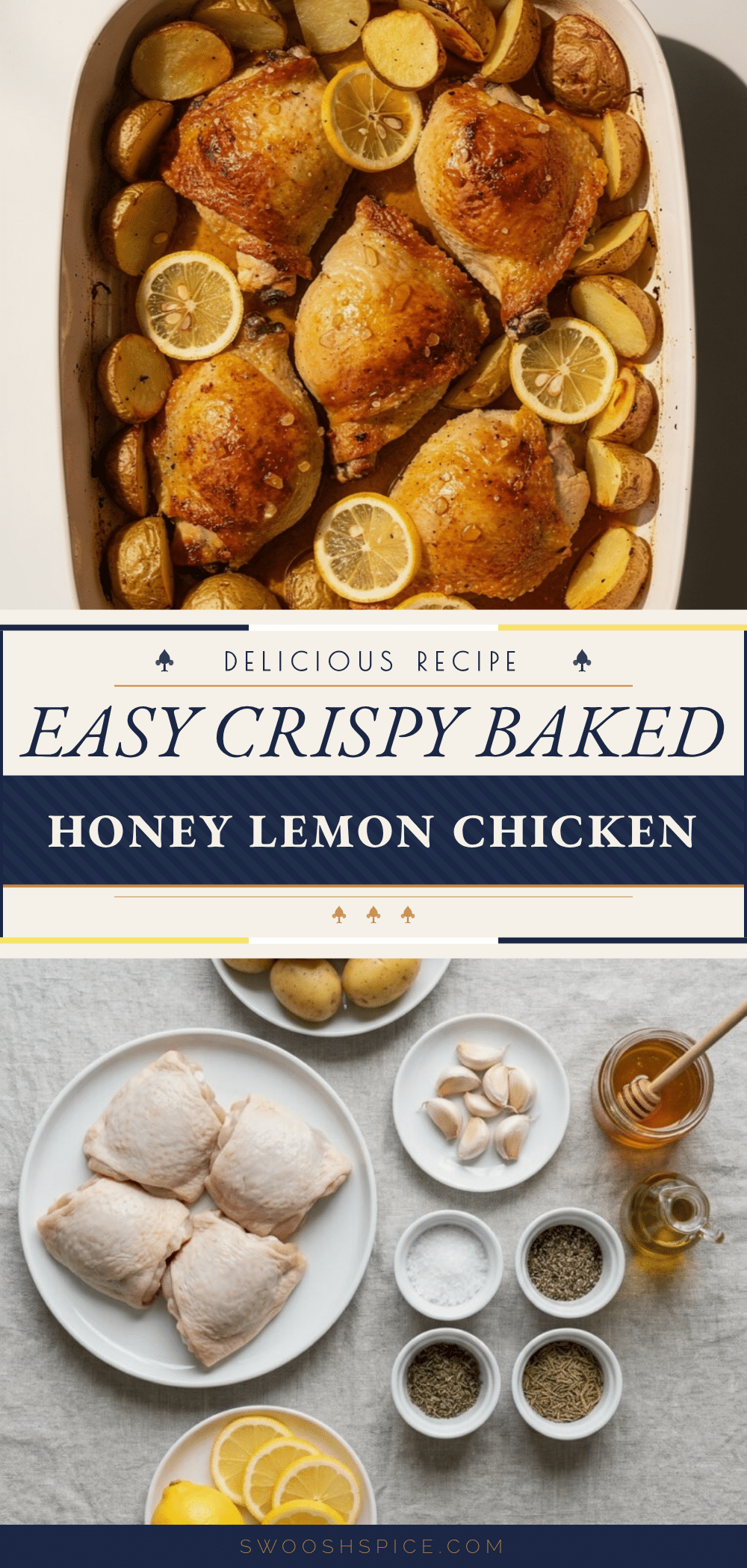 crispy baked honey lemon chicken and potatoes recipe