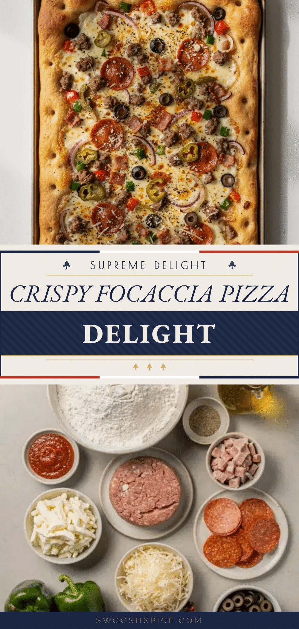 crispy focaccia pizza supreme recipe