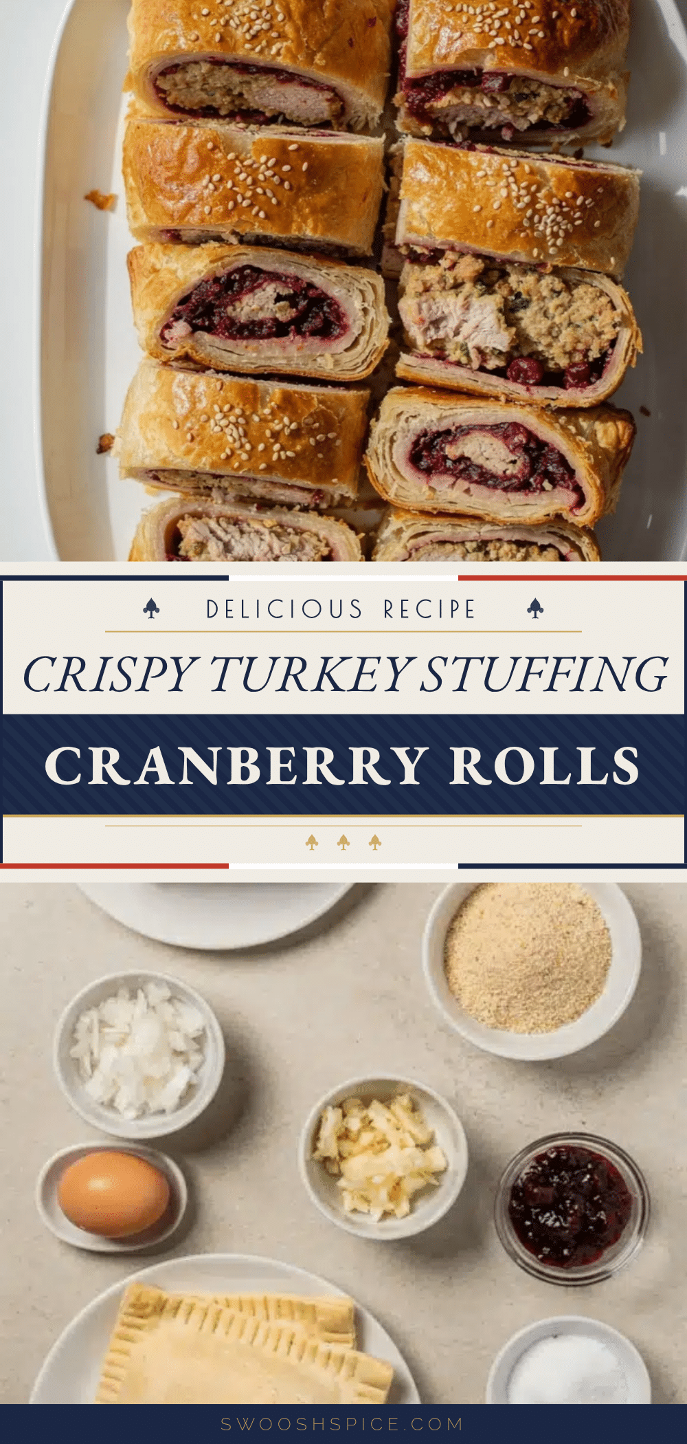 crispy turkey stuffing cranberry sausage rolls recipe