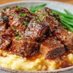 easy weeknight steak tips and gravy - featured image