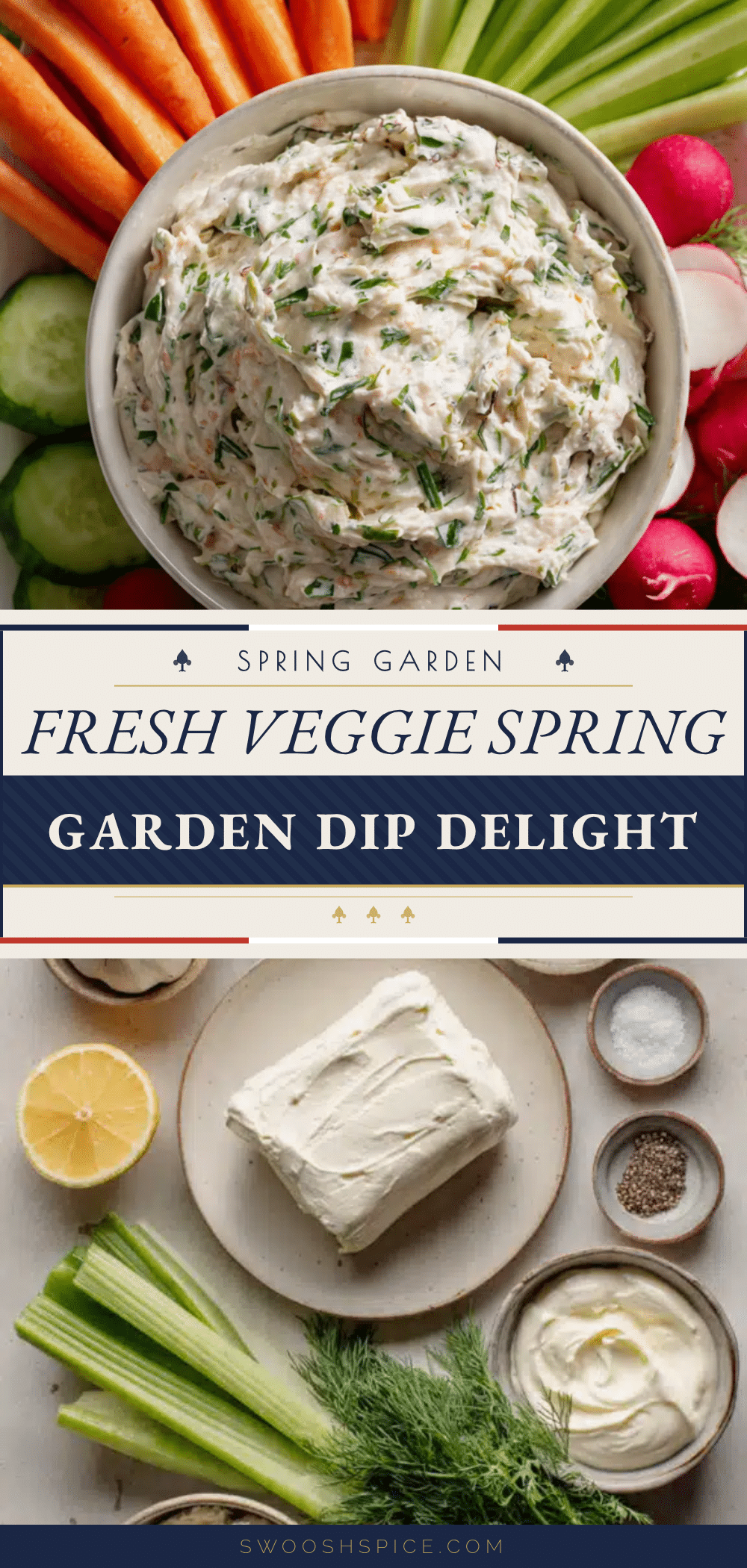 fresh healthy vegetable spring garden dip recipe