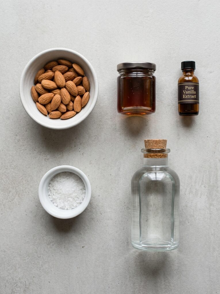 fresh homemade almond milk preparation steps