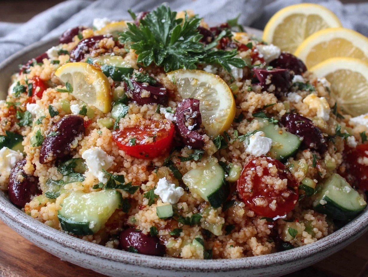 Fresh Mediterranean Couscous Salad preparation steps