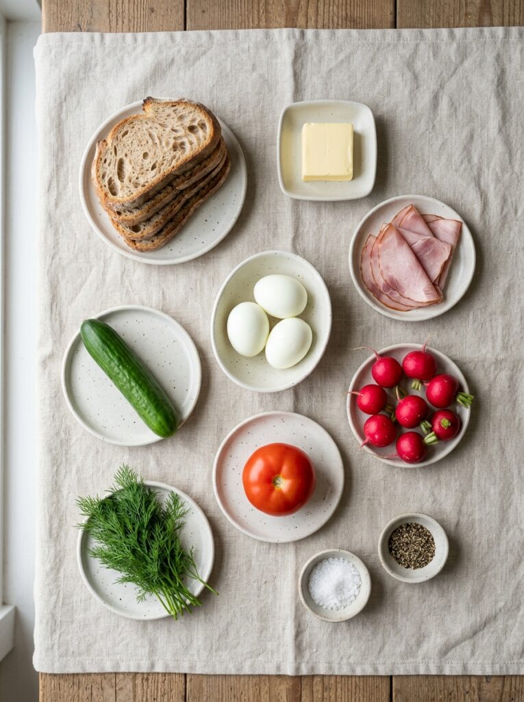 Fresh Open Faced Polish Sandwiches Kanapki preparation steps