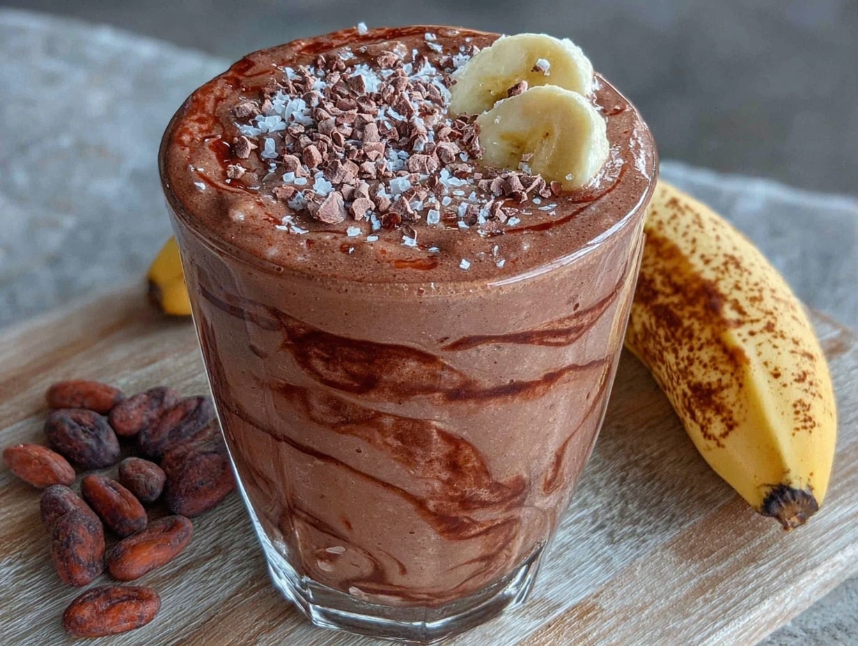 fresh raw chocolate banana shake preparation steps