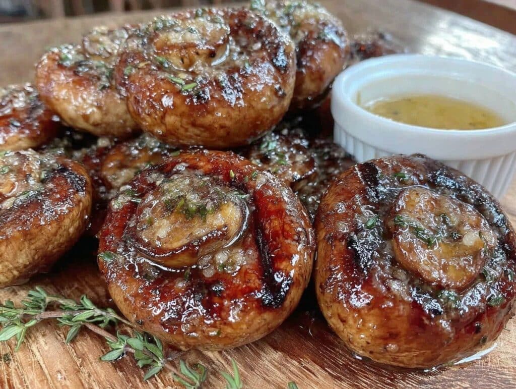 garlic butter grilled mushrooms - featured image