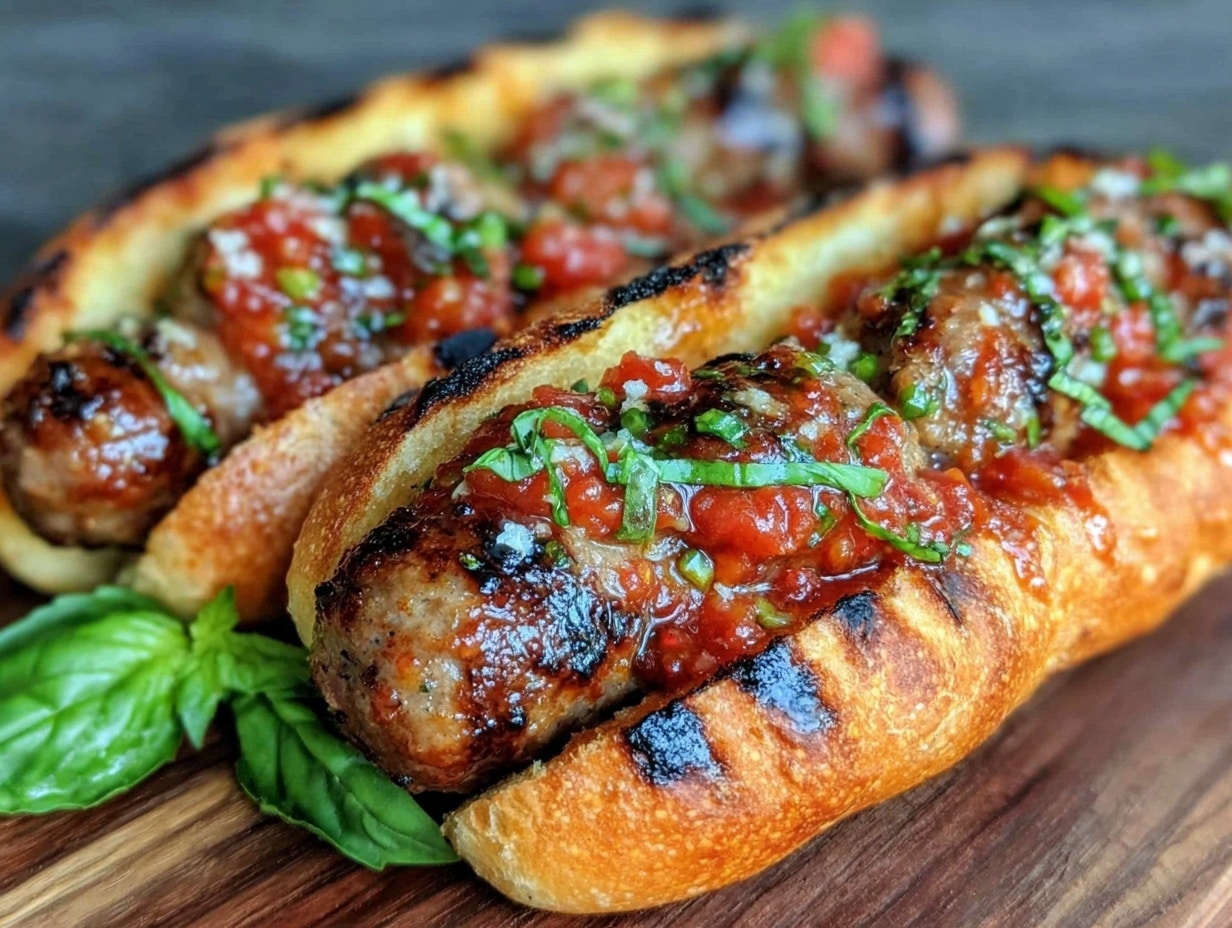 grilled sausage grinders preparation steps
