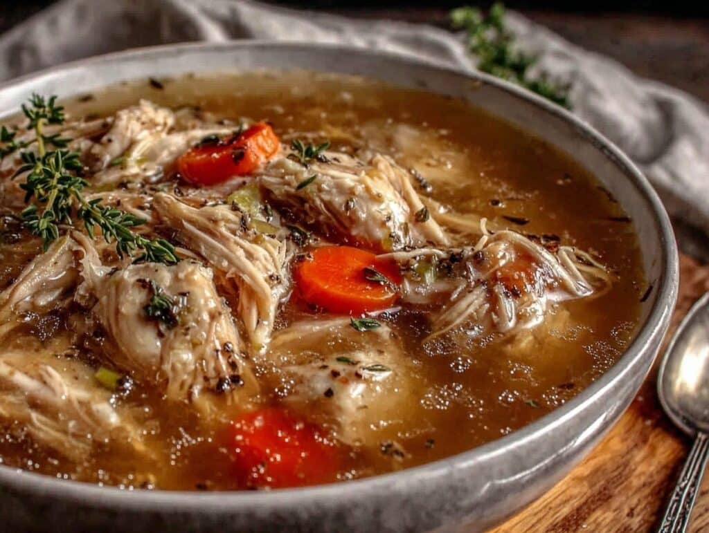 homemade chicken bone broth slow cooker recipe - featured image