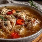 homemade chicken bone broth slow cooker recipe - featured image