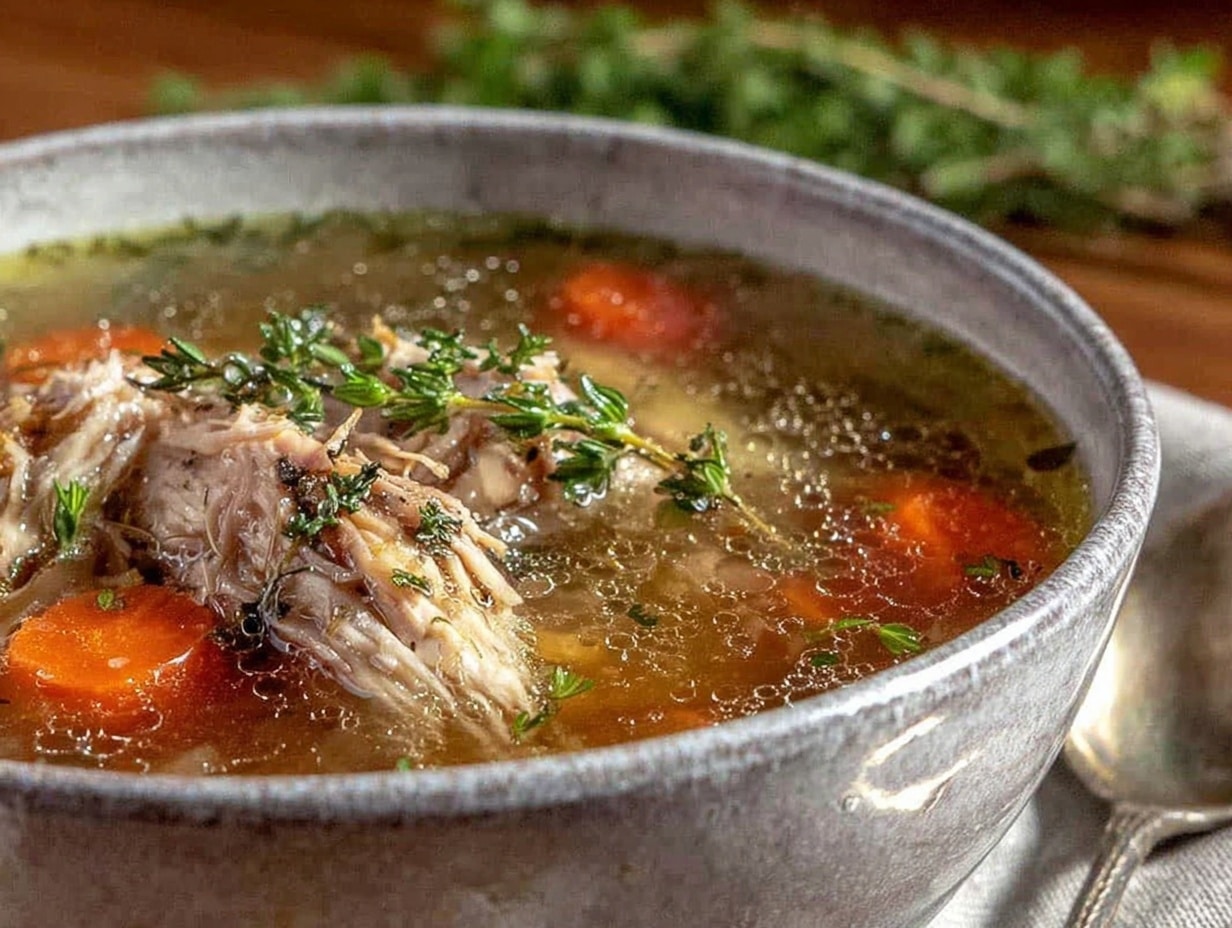 homemade chicken bone broth slow cooker recipe preparation steps