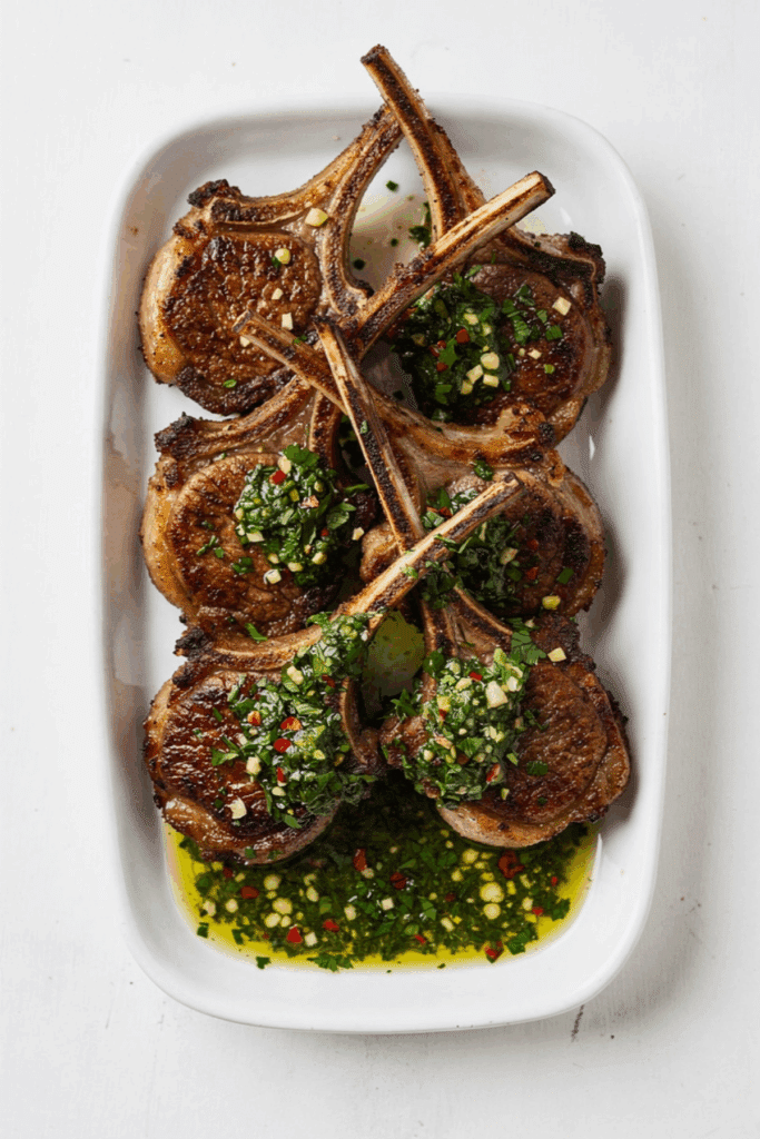 lamb chops with chimichurri sauce - featured image