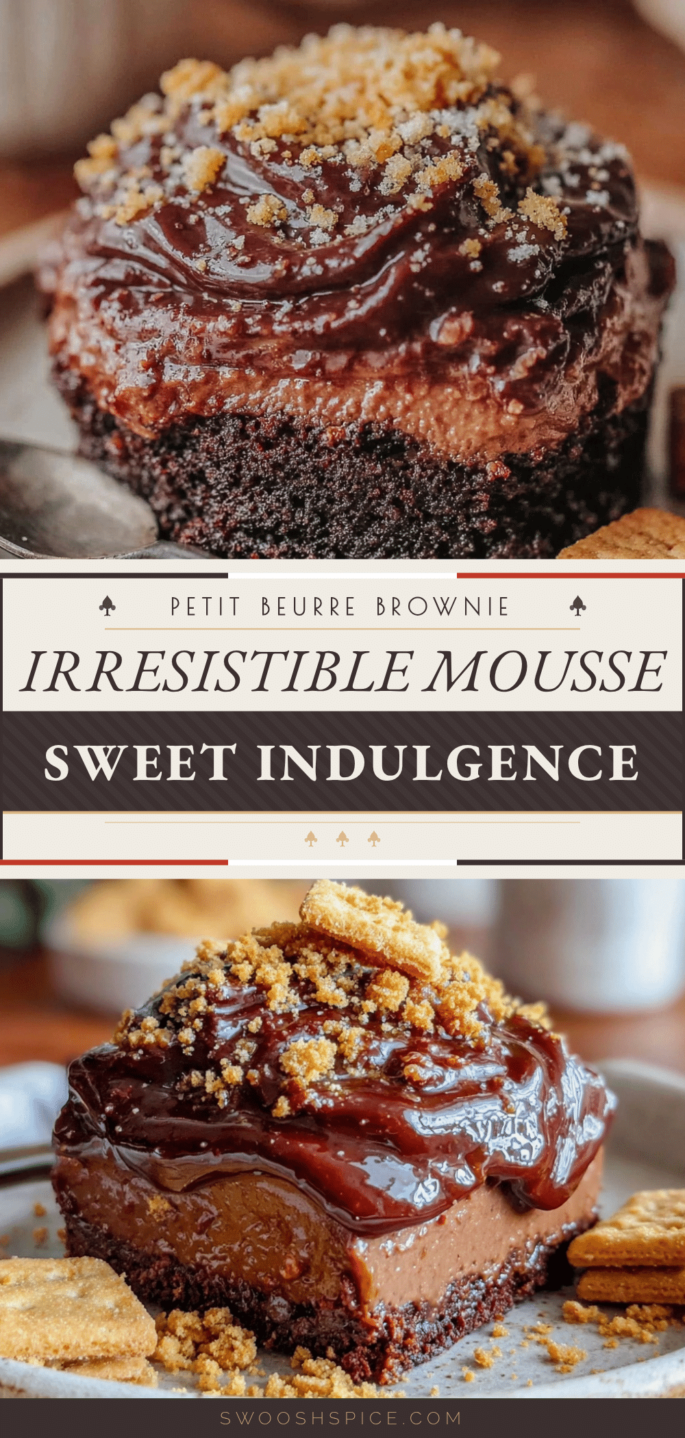 Petit Beurre Brownie Chocolate Mousse Dessert recipe