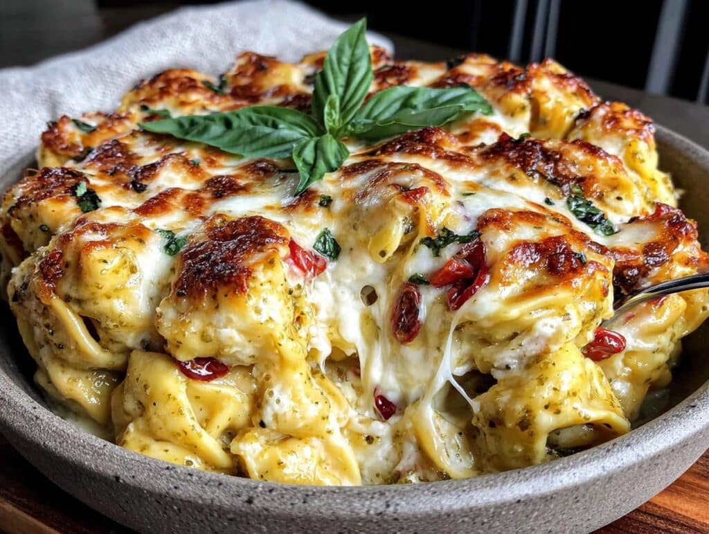 slow cooker tortellini casserole - featured image