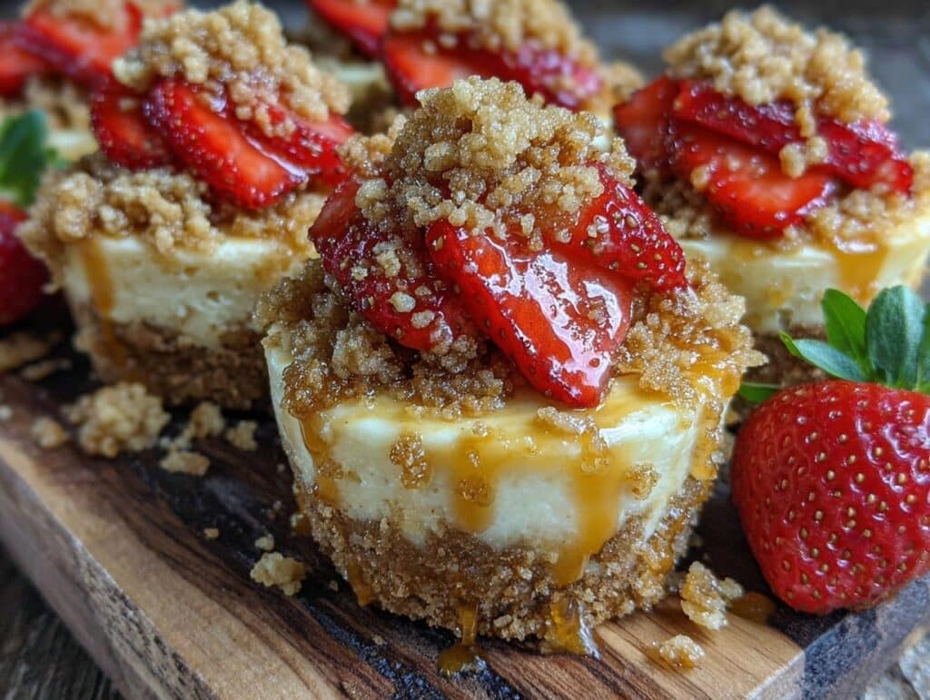 strawberry crunch cheesecake bites - featured image